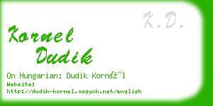 kornel dudik business card